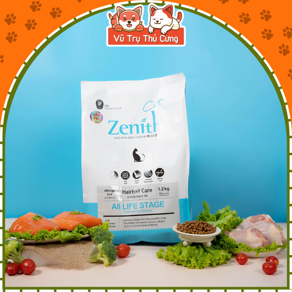 Hạt Mềm Zenith Hairball Tiêu Búi Lông Cho Mèo 1,2Kg