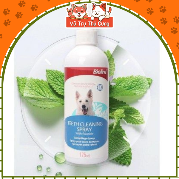 Xịt thơm miệng cho Chó và loại bỏ mảng bám Bioline 175ml