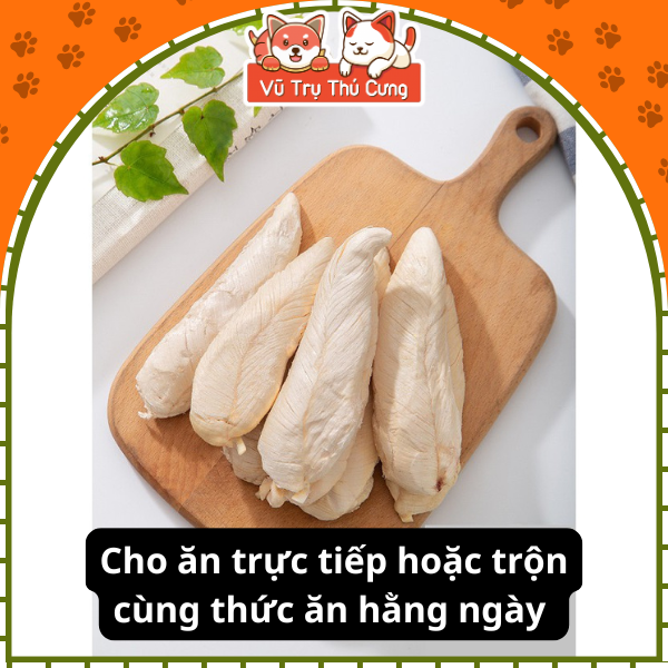 Snack Ức gà sấy nguyên miếng dành cho Chó mèo hộp 515g