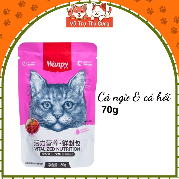 Pate Wanpy cho Mèo 80g, đủ vị, Thức ăn ướt cho mèo con, mèo trưởng thành