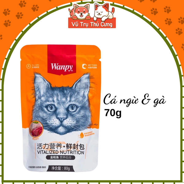 Pate Wanpy cho Mèo 80g, đủ vị, Thức ăn ướt cho mèo con, mèo trưởng thành