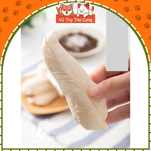 Snack Ức gà sấy nguyên miếng dành cho Chó mèo hộp 515g