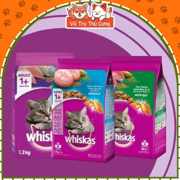 Thức ăn hạt Whiskas cho Mèo con, mèo trưởng thành 1,2Kg