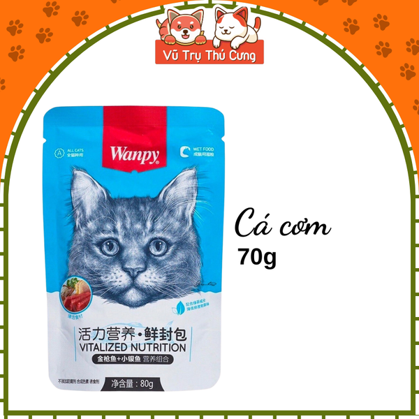 Pate Wanpy cho Mèo 80g, đủ vị, Thức ăn ướt cho mèo con, mèo trưởng thành