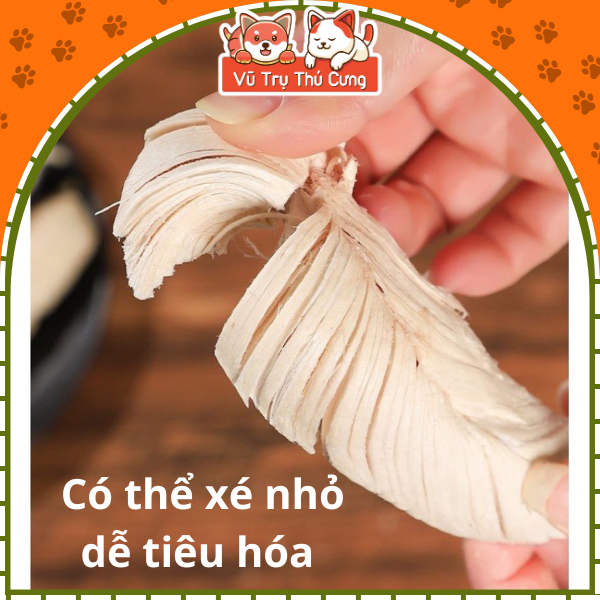 Snack Ức gà sấy nguyên miếng dành cho Chó mèo hộp 515g