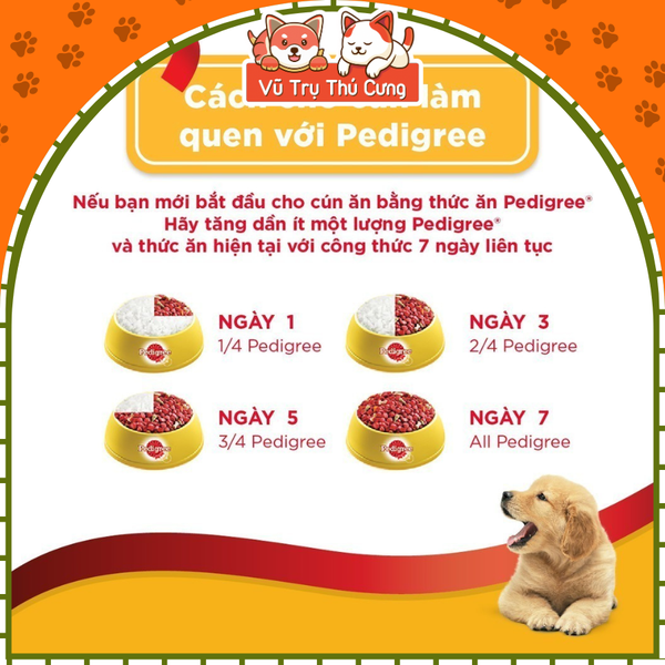 Thức ăn Hạt Pedigree cho Chó trưởng thành vị Bò 1,5Kg