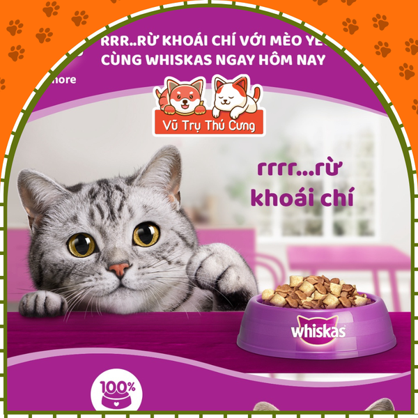 Thức ăn hạt Whiskas cho Mèo con, mèo trưởng thành 1,2Kg