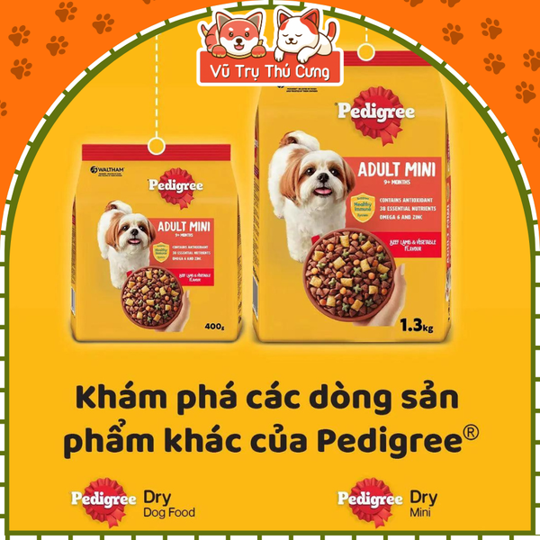 Thức ăn Hạt Pedigree cho Chó trưởng thành vị Bò 1,5Kg