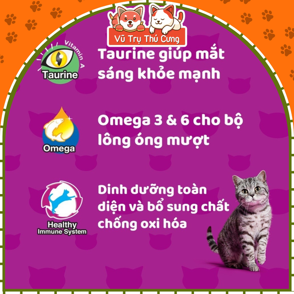 Thức ăn hạt Whiskas cho Mèo con, mèo trưởng thành 1,2Kg