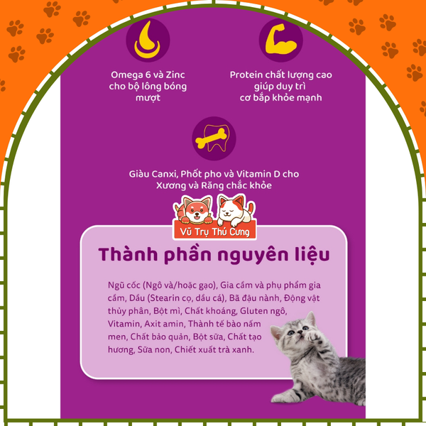 Thức ăn hạt Whiskas cho Mèo con, mèo trưởng thành 1,2Kg