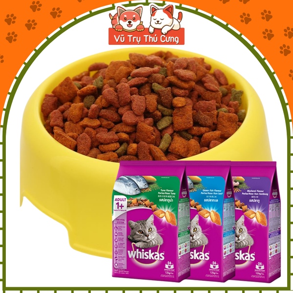 Thức ăn hạt Whiskas cho Mèo con, mèo trưởng thành 1,2Kg