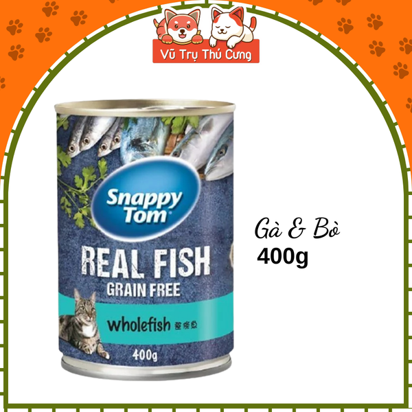 Pate lon Snappy Tom cho Mèo 400g, đủ hương vị