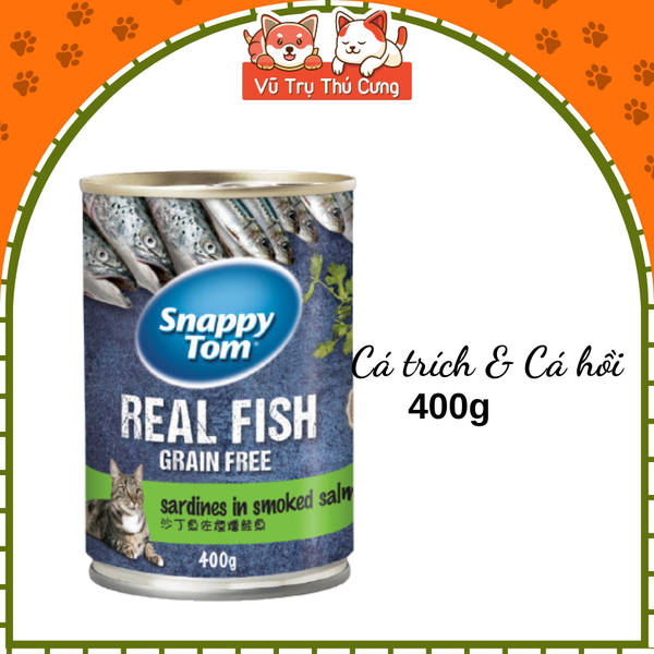 Pate lon Snappy Tom cho Mèo 400g, đủ hương vị