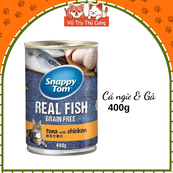 Pate lon Snappy Tom cho Mèo 400g, đủ hương vị