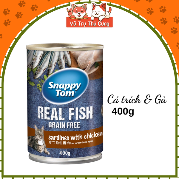 Pate lon Snappy Tom cho Mèo 400g, đủ hương vị