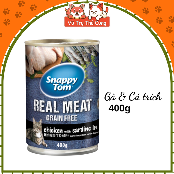 Pate lon Snappy Tom cho Mèo 400g, đủ hương vị