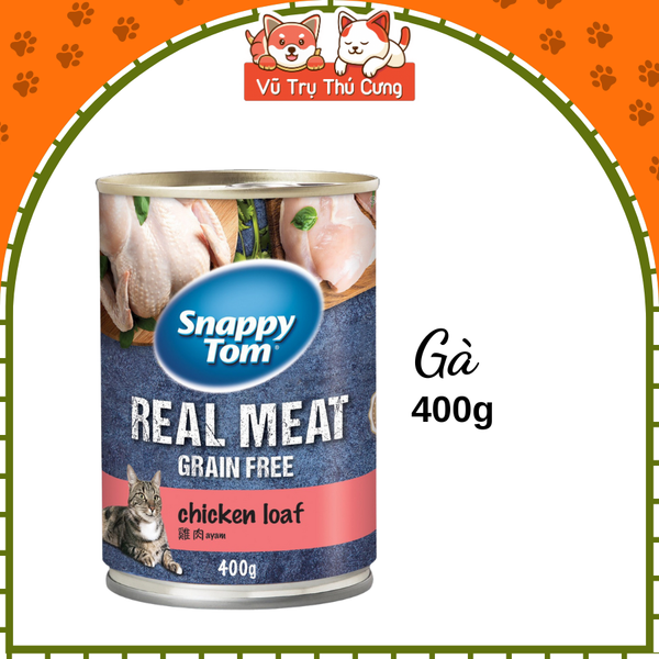 Pate lon Snappy Tom cho Mèo 400g, đủ hương vị