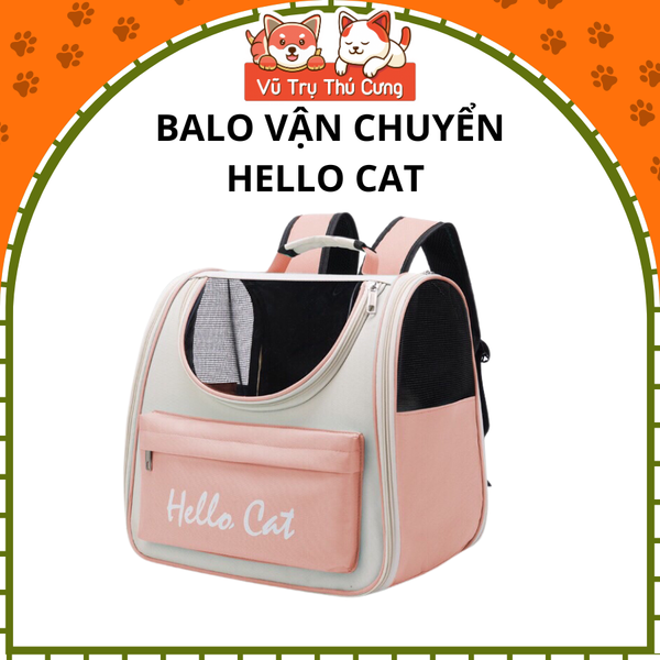 Balo vận chuyển chó mèo thoáng khí Hello Cat