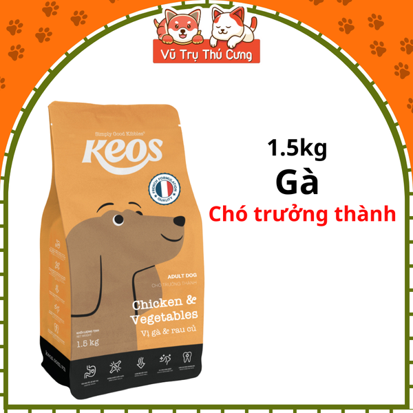 (1.5Kg) Thức Ăn Hạt Cho Chó Mọi Lứa Tuổi Keos