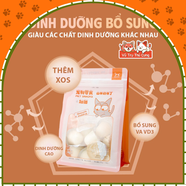 Pudding sữa dê bổ sung Canxi cho Mèo, túi 15 viên