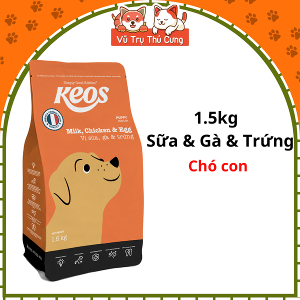 (1.5Kg) Thức Ăn Hạt Cho Chó Mọi Lứa Tuổi Keos