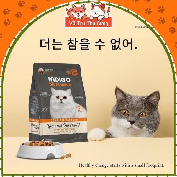 Hạt Hữu cơ cho Mèo INDIGO 100% thịt thật và Rau củ quả 400g