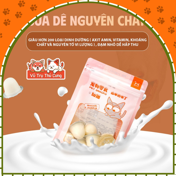 Pudding sữa dê bổ sung Canxi cho Mèo, túi 15 viên