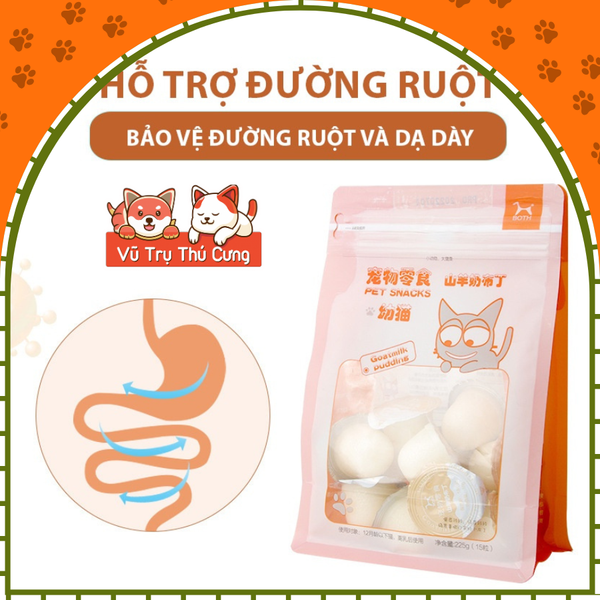 Pudding sữa dê bổ sung Canxi cho Mèo, túi 15 viên