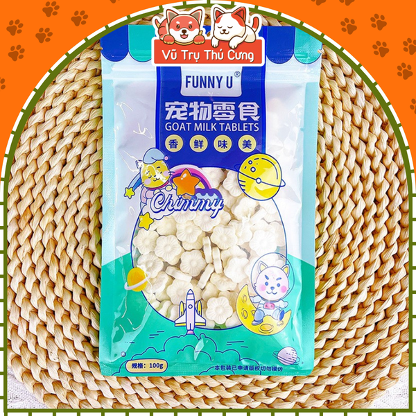 Viên xương sữa dê bổ sung Canxi cho Chó mèo Funny U 100g
