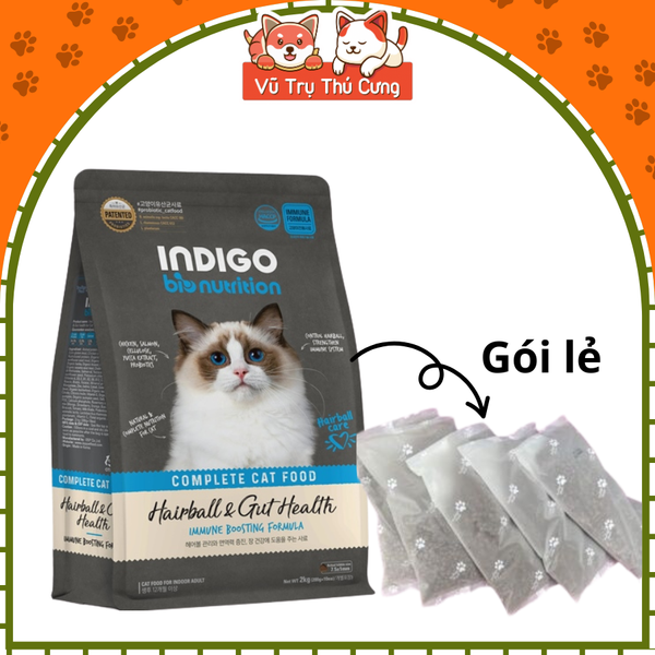 Hạt Hữu cơ cho Mèo INDIGO 100% thịt thật và Rau củ quả 400g
