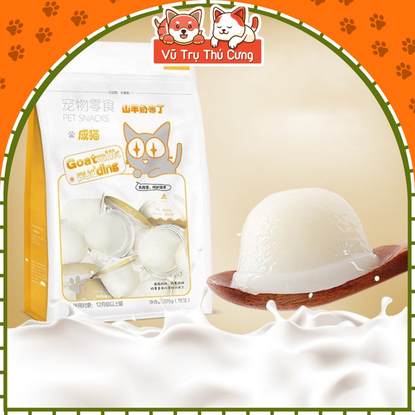 Pudding sữa dê bổ sung Canxi cho Mèo, túi 15 viên