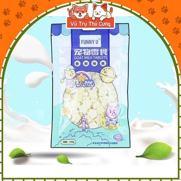 Viên xương sữa dê bổ sung Canxi cho Chó mèo Funny U 100g