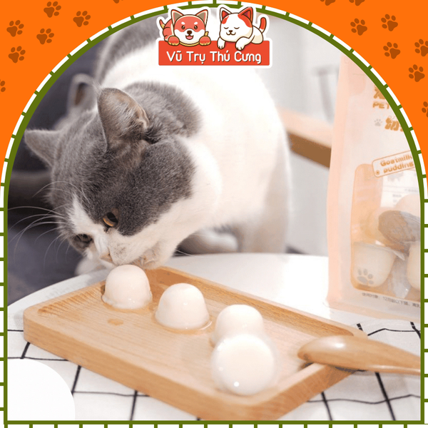 Pudding sữa dê bổ sung Canxi cho Mèo, túi 15 viên