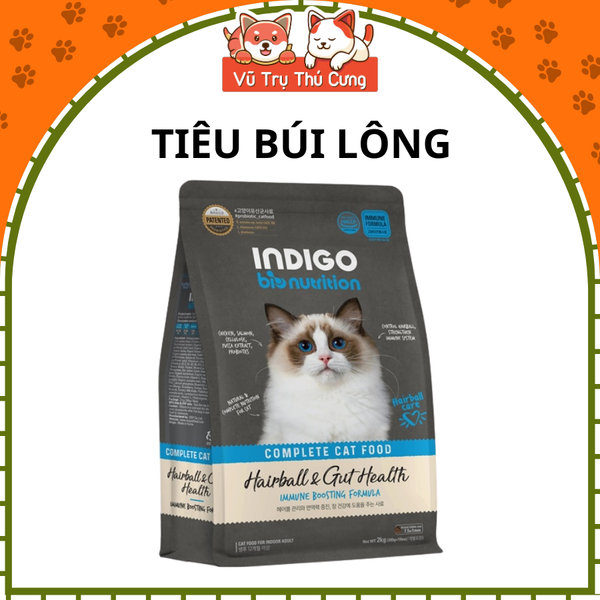 Hạt hữu cơ INDIGO Hàn Quốc cho Mèo 2Kg, giúp Tiêu búi lông và Mượt lông da