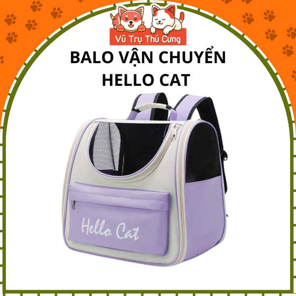 Balo vận chuyển chó mèo thoáng khí Hello Cat