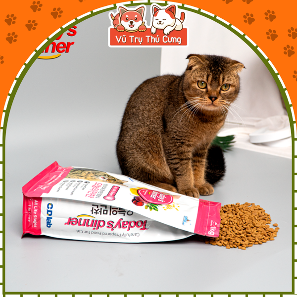 (1Kg) Thức Ăn Hạt Today's Dinner Cho Mèo Mọi Lứa Tuổi