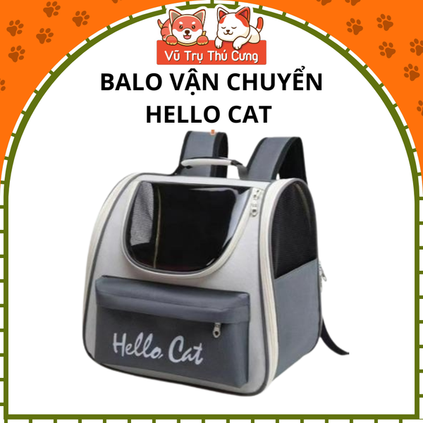 Balo vận chuyển chó mèo thoáng khí Hello Cat