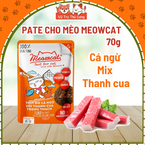 Pate Meowcat cho Mèo bổ sung dinh dưỡng 70g
