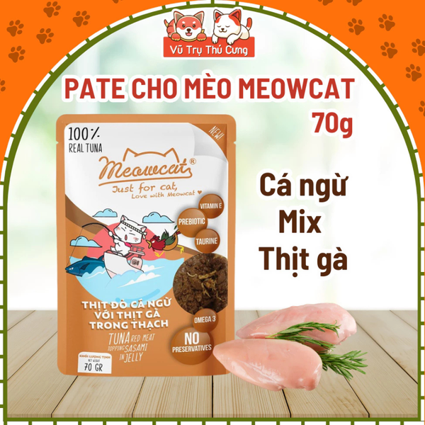 Pate Meowcat cho Mèo bổ sung dinh dưỡng 70g