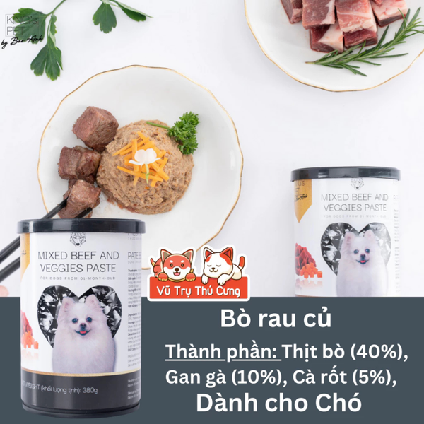 Pate King Pet Cho Chó Mèo Từ Thịt và Rau Củ  Lon 380g