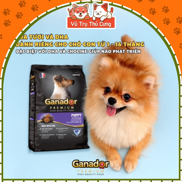 Thức ăn hạt Ganador Puppy Sữa & DHA cho chó con 400g