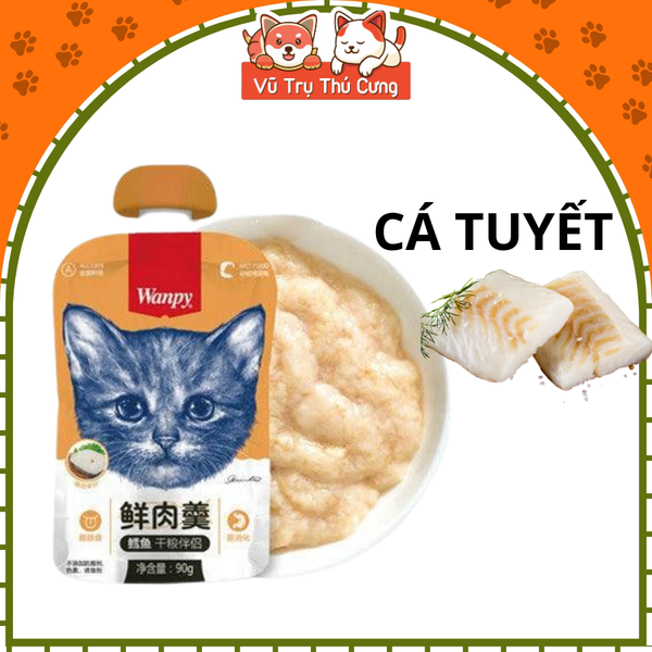 Súp thưởng Wanpy nắp vặn cho mèo mọi độ tuổi, tuýp 90g