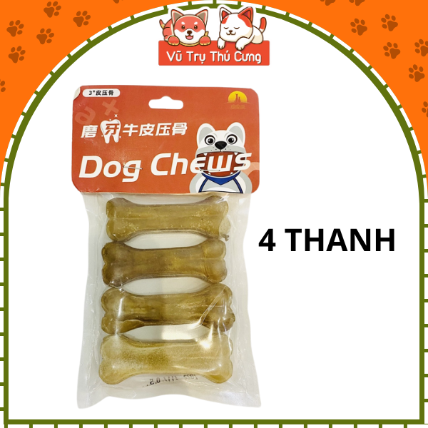 Snack Xương da bò cho Chó gặm Bổ Sung Dinh Dưỡng Nhiều Thanh