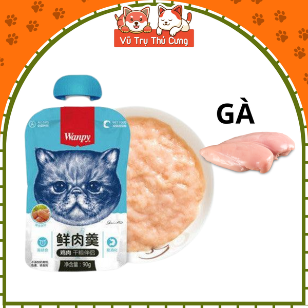 Súp thưởng Wanpy nắp vặn cho mèo mọi độ tuổi, tuýp 90g