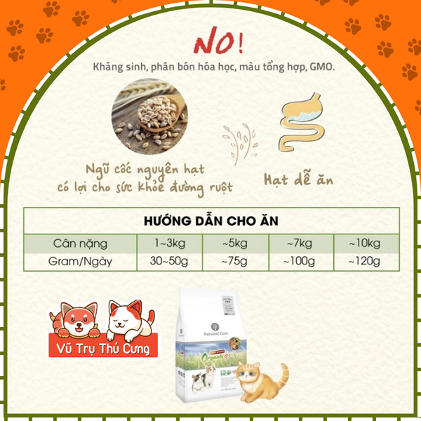 Hạt hữu cơ cho Mèo con Natural Core Bene C1