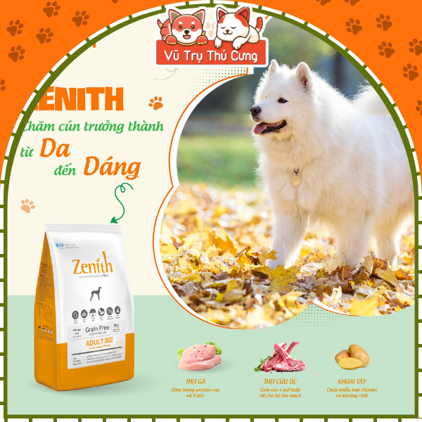 (3Kg) Hạt mềm Zenith Hàn Quốc dành cho Chó con, Chó trưởng thành