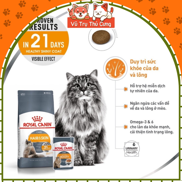 Thức ăn hạt cho Mèo Royal Canin Hair & Skin Care mượt lông và da