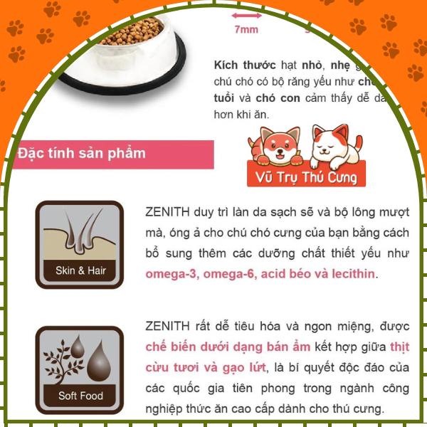 (3Kg) Hạt mềm Zenith Hàn Quốc dành cho Chó con, Chó trưởng thành