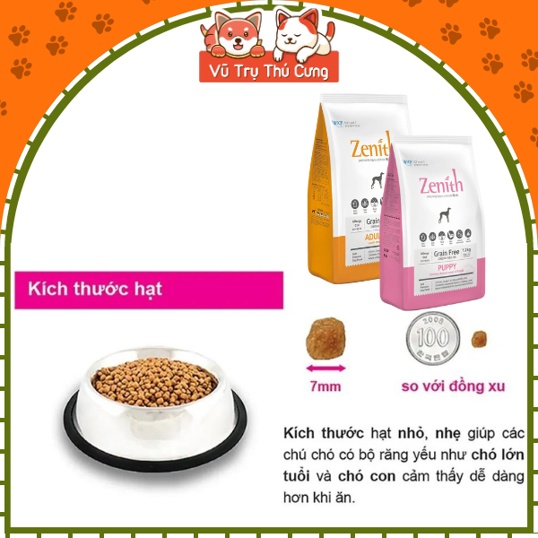 (3Kg) Hạt mềm Zenith Hàn Quốc dành cho Chó con, Chó trưởng thành