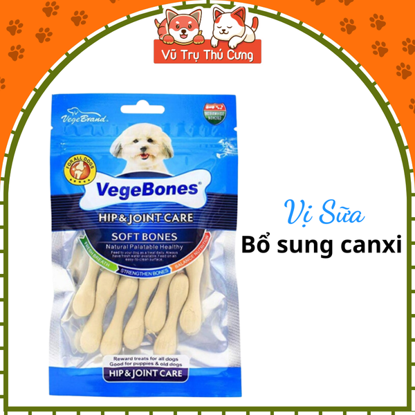 Xương thưởng mềm cho Chó gặm sạch răng, bổ sung dinh dưỡng VegeBones 60g